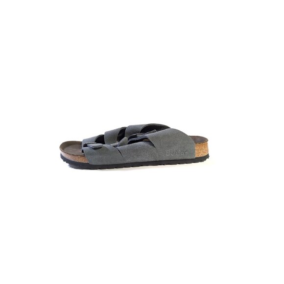Birkenstock 41 Betula Gray Suede Florida Slides Made in Germany - Picture 5 of 11
